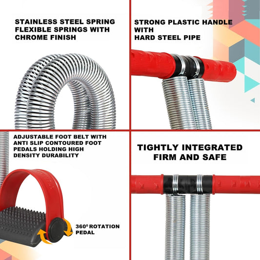 Double Spring Tummy Trimmer | Resistance Exercise Puller for Full Body Workout