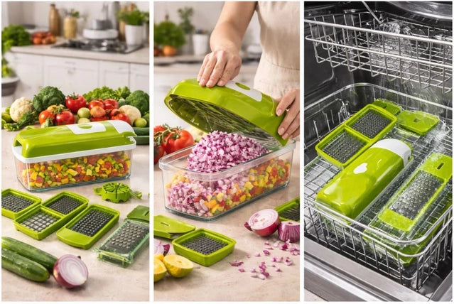 12-in-1 Multi-Purpose Vegetable & Fruit Chopper | Kitchen Food Cutter & Slicer