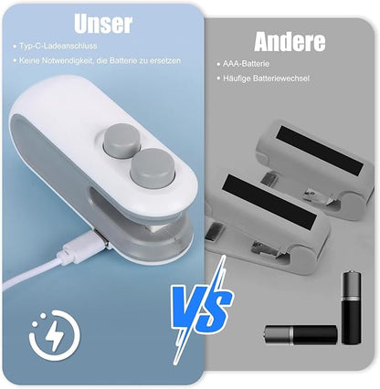 2-in-1 Portable Mini Bag Sealer | USB Rechargeable Heat Sealer & Cutter