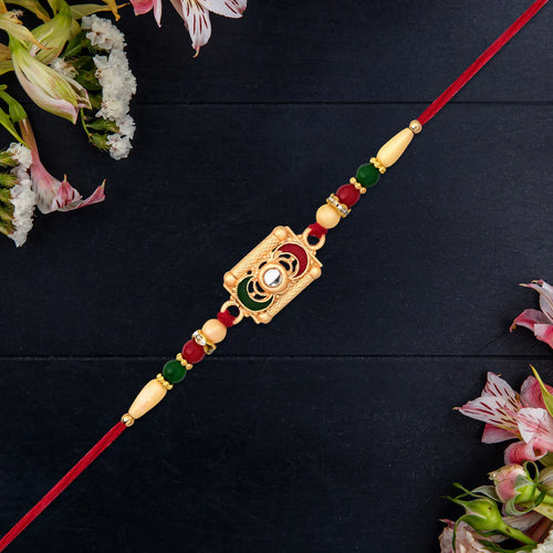Traditional Meenakari Rakhi for Brother | Handmade Designer Rakhi for Raksha Bandhan