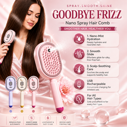 3-in-1 Scalp Spa Hair Spray Comb | Rechargeable Scalp Massager & Hair Care Comb