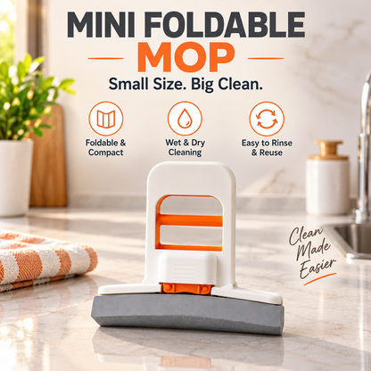 Mini Foldable Mop for Kitchen | Compact Multipurpose Cleaning Mop