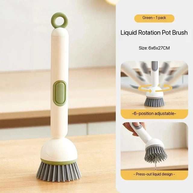 Rotating Liquid Soap Dispensing Cleaning Brush | Multi-Purpose Scrubbing Brush