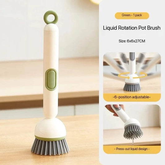 Rotating Liquid Soap Dispensing Cleaning Brush | Multi-Purpose Scrubbing Brush