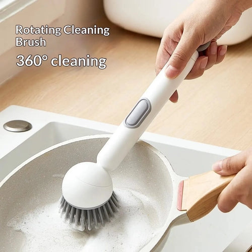 Rotating Liquid Soap Dispensing Cleaning Brush | Multi-Purpose Scrubbing Brush