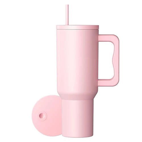 1200ml Stainless Steel Insulated Tumbler | Vacuum Flask with Handle & Straw