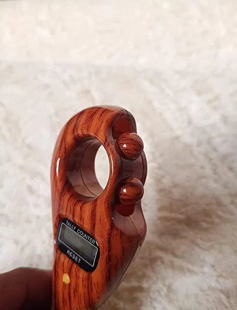 JapCounter™ - Digital Jaap Mala | Electronic Mantra Counter with Finger Ring & Wooden Design