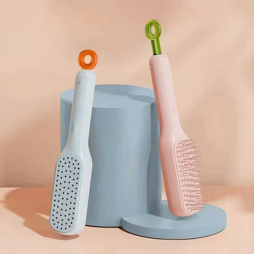 Self-Cleaning Anti-Static Massage Hair Comb | Detangling Scalp Brush for Adults & Kids