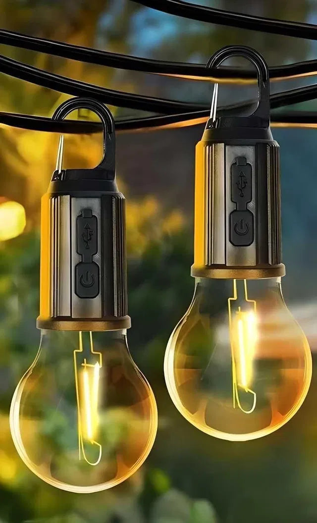 LED Hanging Camping Bulb Lights (Pack of 2) | 3 Lighting Modes Portable Tent Lamps