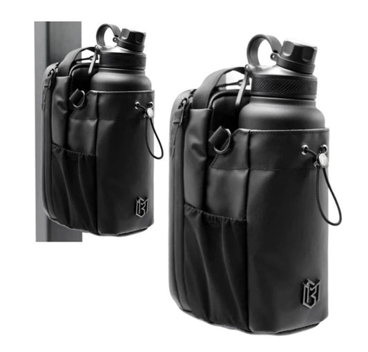 Magnetic Gym Bottle Holder Bag | Water Bottle Carrier with Phone & Accessory Storage