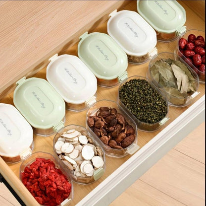 4-Layer Transparent Spice Storage Box | Airtight Kitchen Organizer with 4 Compartments