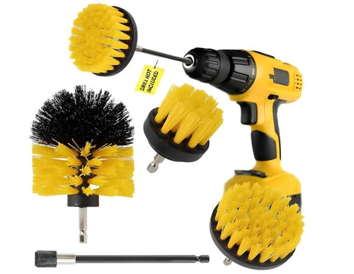 Power Drill Scrubber Brush Set (4 PCS) | Multi-Purpose Drill Cleaning Attachments