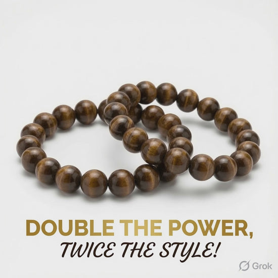 Tiger eye healing bracelet unisex stretch fit close-up