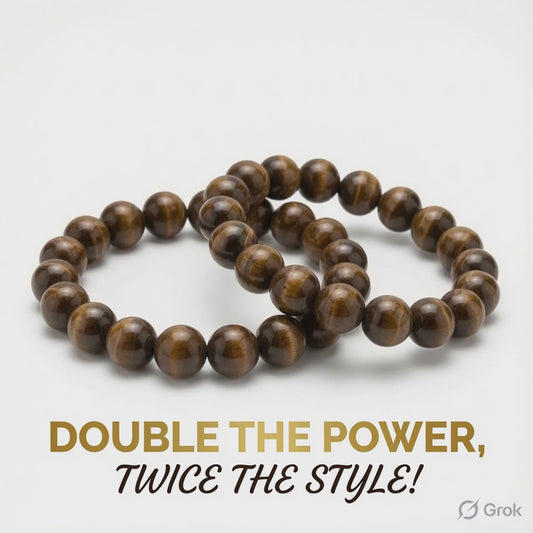 Tiger eye healing bracelet unisex stretch fit close-up
