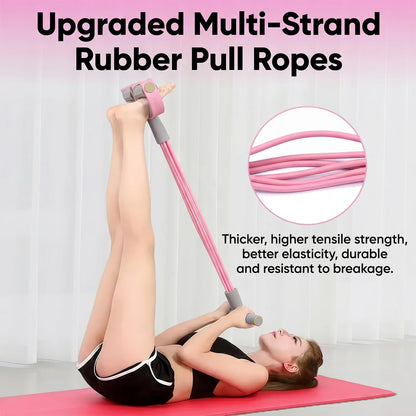 Full body resistance band exercise equipment for arms, legs, waist, and abdominal workouts.