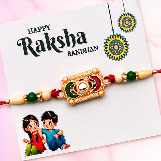 Traditional Meenakari Rakhi for Brother | Handmade Designer Rakhi for Raksha Bandhan